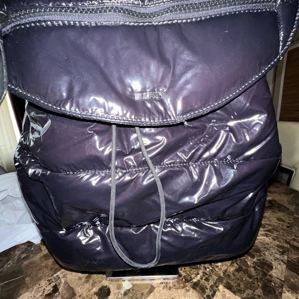 DKNY Glossy Puffer Black Backpack